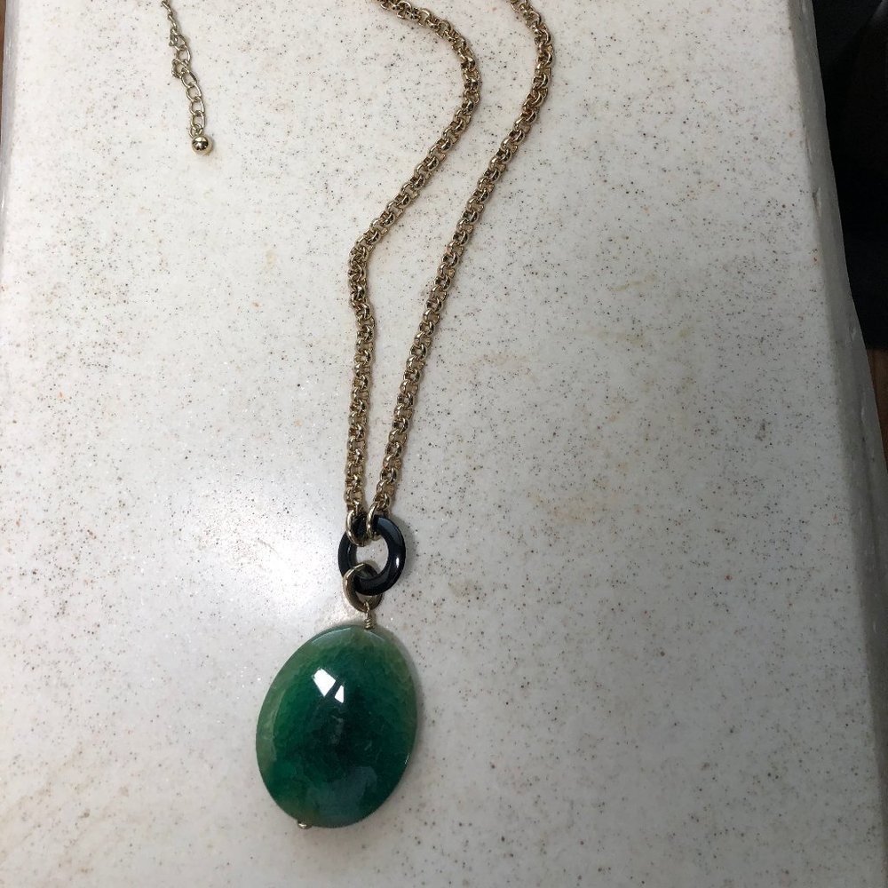 Chico's Green Stone Necklace